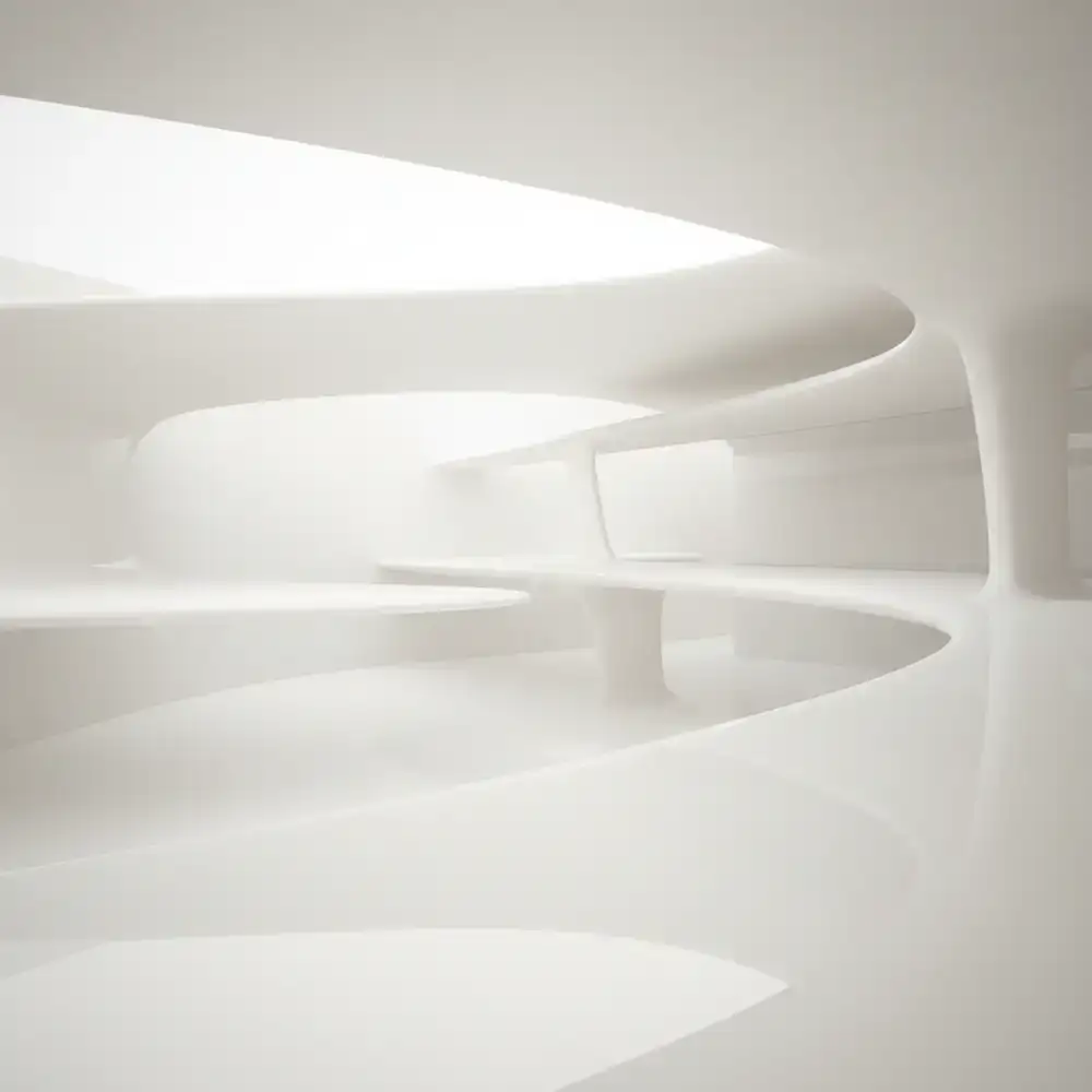 Abstract view of a bright, clean architectural space